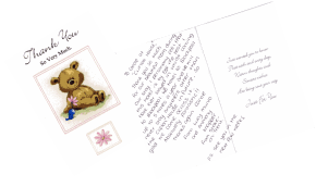 
image of thank you card from satisfied guest Lucy to Carole 2007 