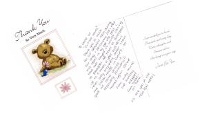 
image of thank you card from satisfied guest Lucy to Carole 2007 