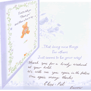 Copy of another thank you card from a satisfied guest to Carole